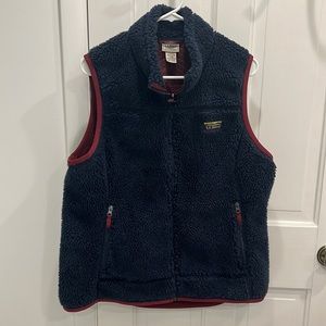 L.l. Bean Women's Mountain Pile Fleece Vest in Navy, size L